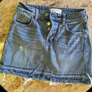 lightly ripped jean skirt